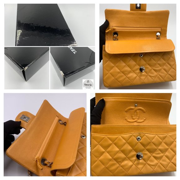 Authentic CHANEL Classic Small Flap Orange Bag - Picture 11 of 14